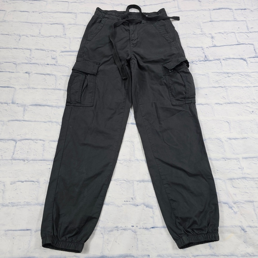 American Eagle Cargo Joggers Womens 0 Black Stretch Utility Gorpcore Pants